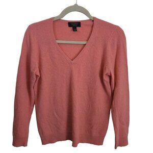 Charter Club Cashmere VNeck Sweater Luxury Coral Size S